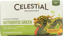 CELESTIAL SEASONINGS: Authentic Green Tea with White Tea 20 Tea Bags, 1.4 oz