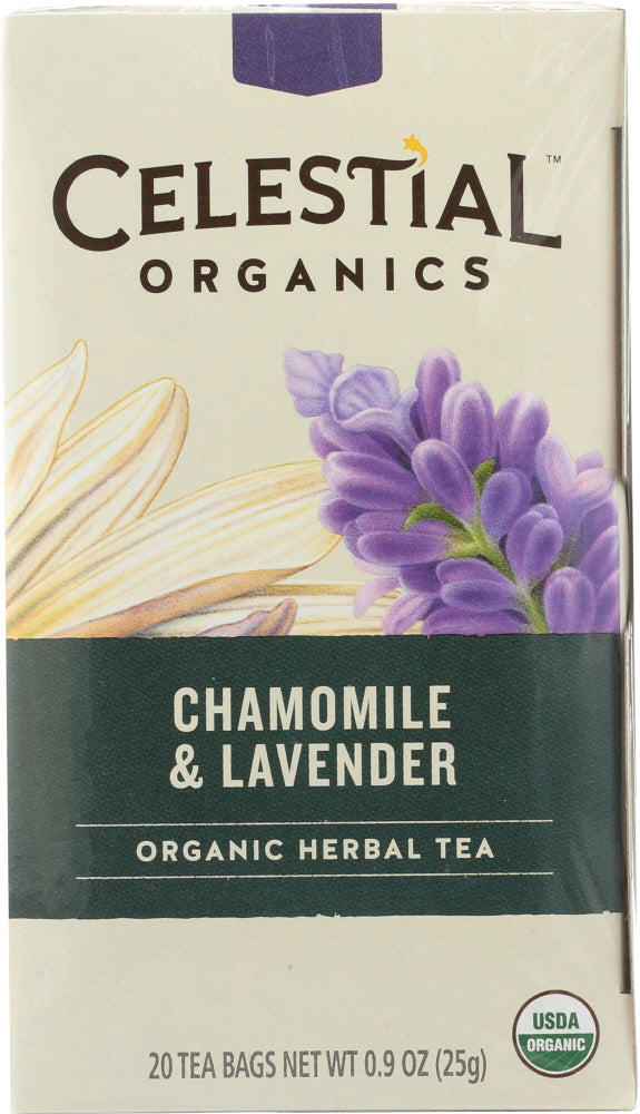 CELESTIAL SEASONINGS: Organic Herbal Tea Chamomile & Lavender Pack of 20, 0.9 oz