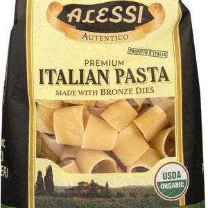 ALESSI: Organic Mezzi Paccheri Italian Pasta, 16 oz