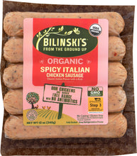 BILINSKIS: Chicken Sausage Spicy Italian Organic, 12 oz