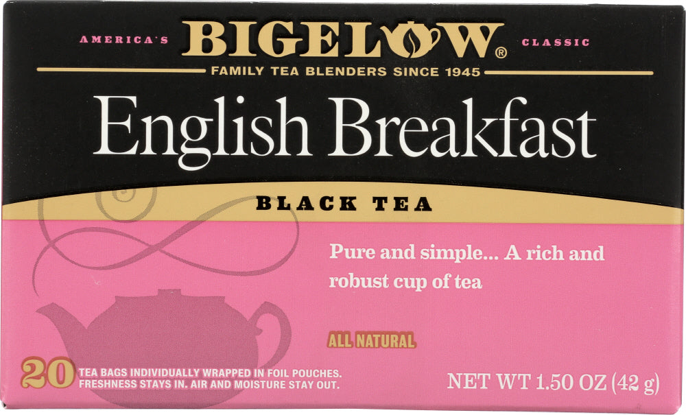 BIGELOW: English Breakfast Black Tea All Natural 20 Tea Bags, 1.50 oz