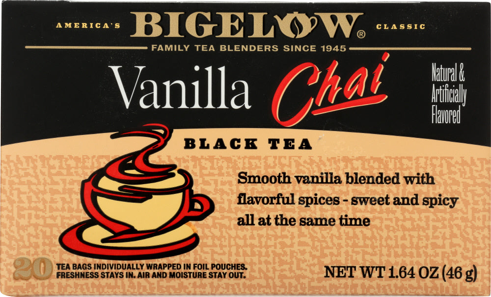 BIGELOW: Vanilla Chai Black Tea 20 Tea Bags, 1.64 oz
