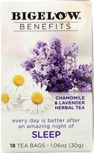 BIGELOW: Benefits Chamomile and Lavender Herbal Tea 18 Bags, 1.06 oz