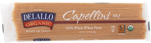 DELALLO: Organic Pasta Capellini Whole Wheat No.1, 16 oz