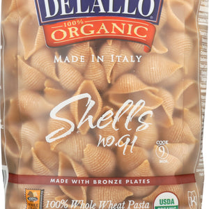 DELALLO: Pasta Whole Wheat Shell, 16 oz