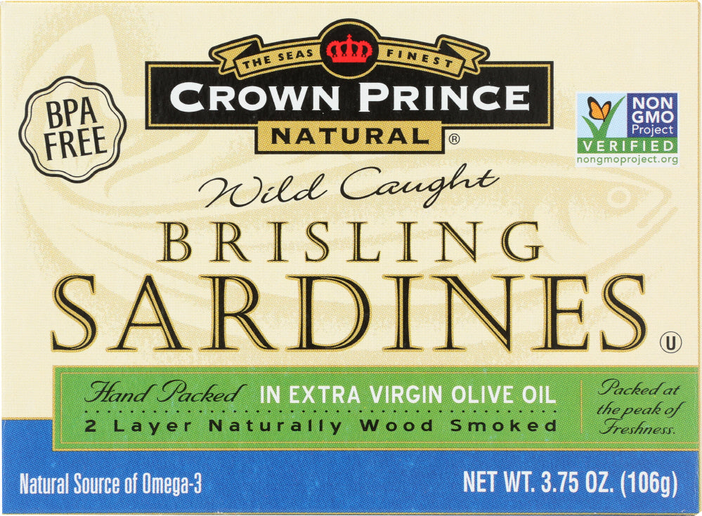 CROWN PRINCE: Brisling Sardines In Extra Virgin Olive Oil, 3.75 oz