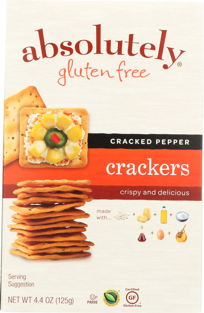 ABSOLUTELY GLUTEN FREE: Cracker Gluten Free Cracked Pepper, 4.4 oz