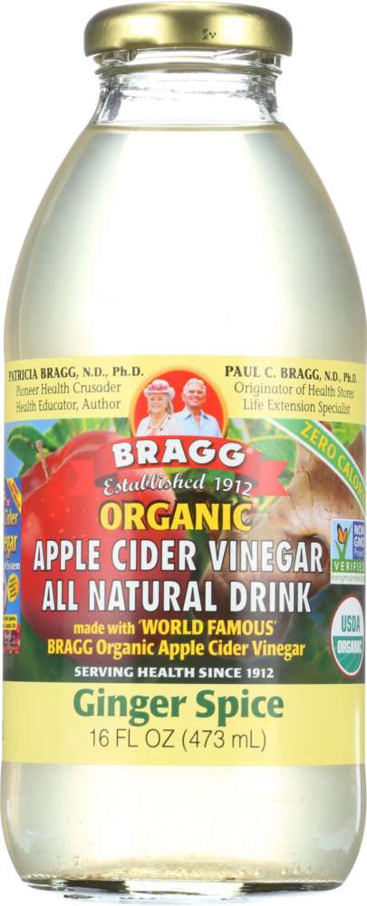 BRAGG: Organic Apple Cider Vinegar All Natural Drink Ginger Spice, 16 oz