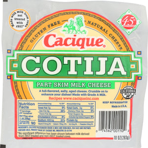 CACIQUE: Cotija Part Skim Milk Cheese, 10 oz