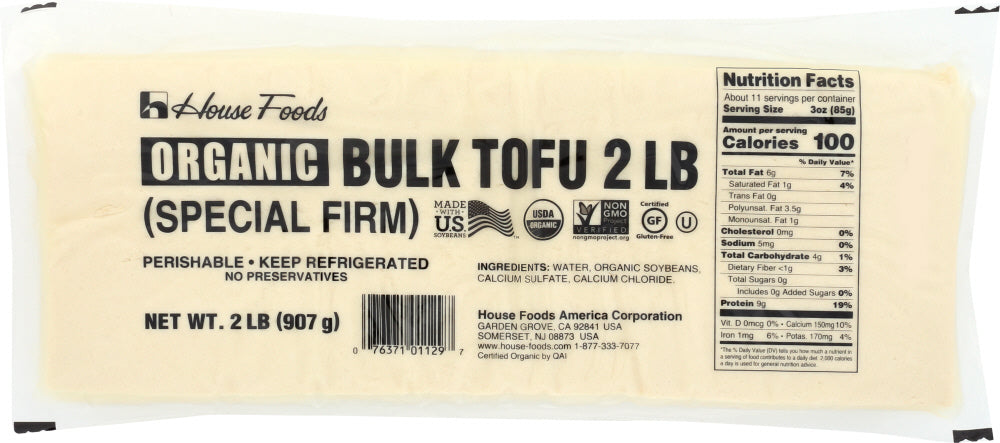 HOUSE FOODS: Organic Special Firm Bulk Tofu, 2 lb