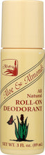 ALVERA: All Natural Roll-On Deodorant Aloe and Almonds, 3 oz
