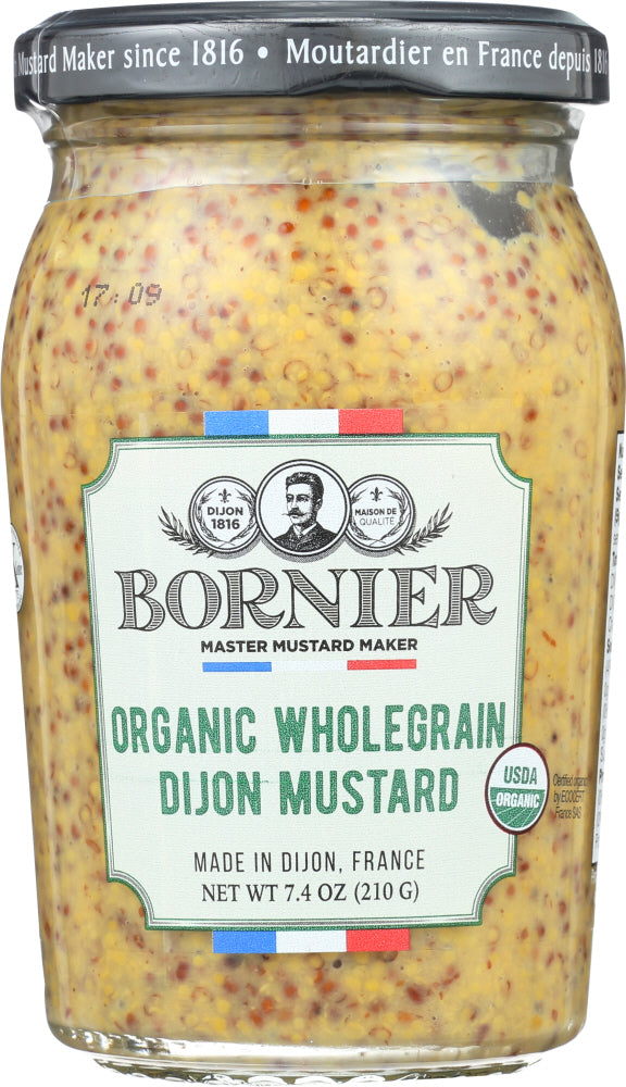 BORNIER: Organic Whole Grain Dijon Mustard, 7.4 oz
