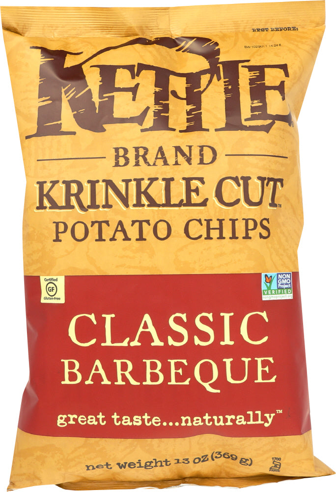 KETTLE BRAND: Krinkle Cut Potato Chips Classic Barbeque, 13 oz