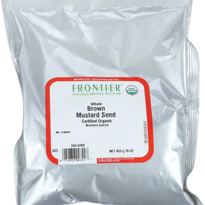 FRONTIER HERB: Brown Mustard Seed Whole Organic, 16 oz