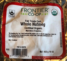 FRONTIER HERB: Organic Nutmeg Whole Fair Trade, 16 oz
