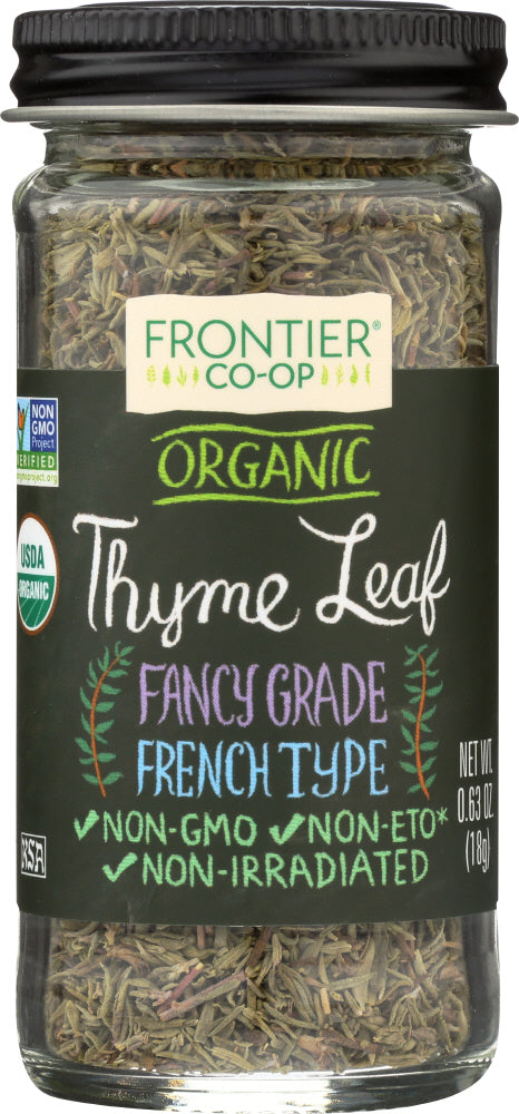 FRONTIER HERB: Organic Thyme Leaf Bottle, 0.63 oz