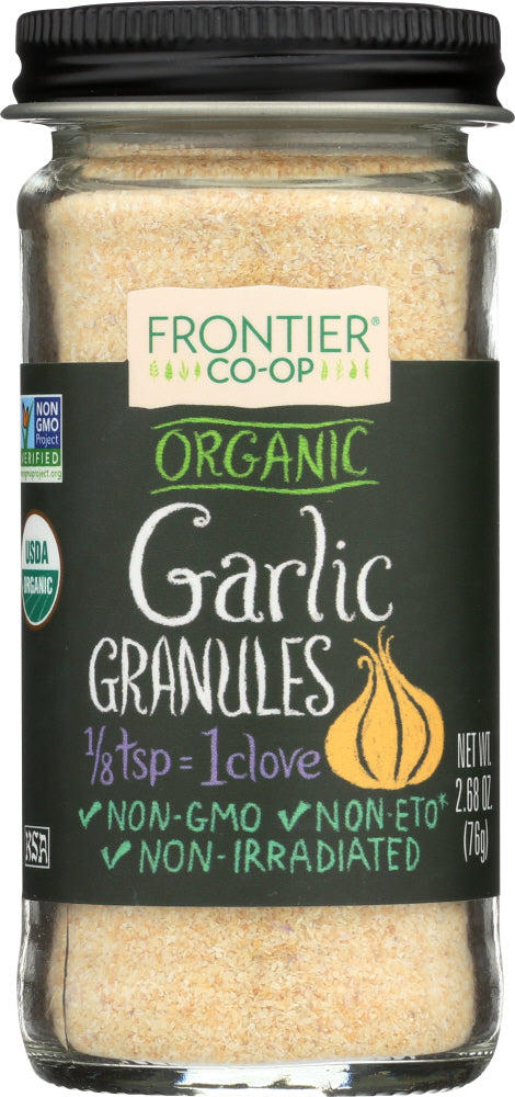 FRONTIER HERB: Organic Garlic Granules Bottle, 2.68 oz