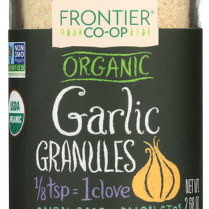 FRONTIER HERB: Organic Garlic Granules Bottle, 2.68 oz