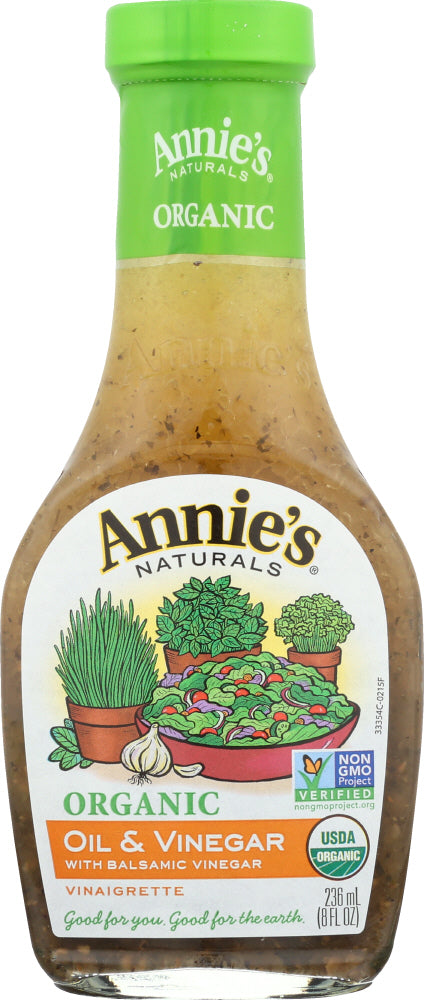 ANNIES HOMEGROWN: Organic Oil and Vinegar Vinaigrette Dressing, 8 oz