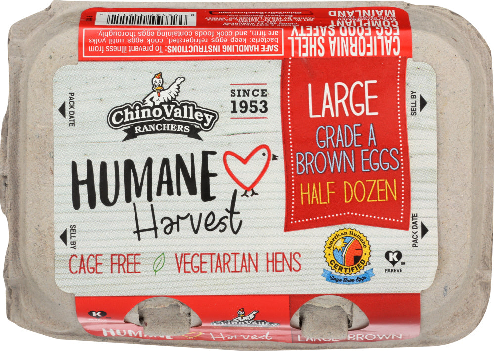CHINO VALLEY: Humane Harvest Large Brown Eggs, 6 count