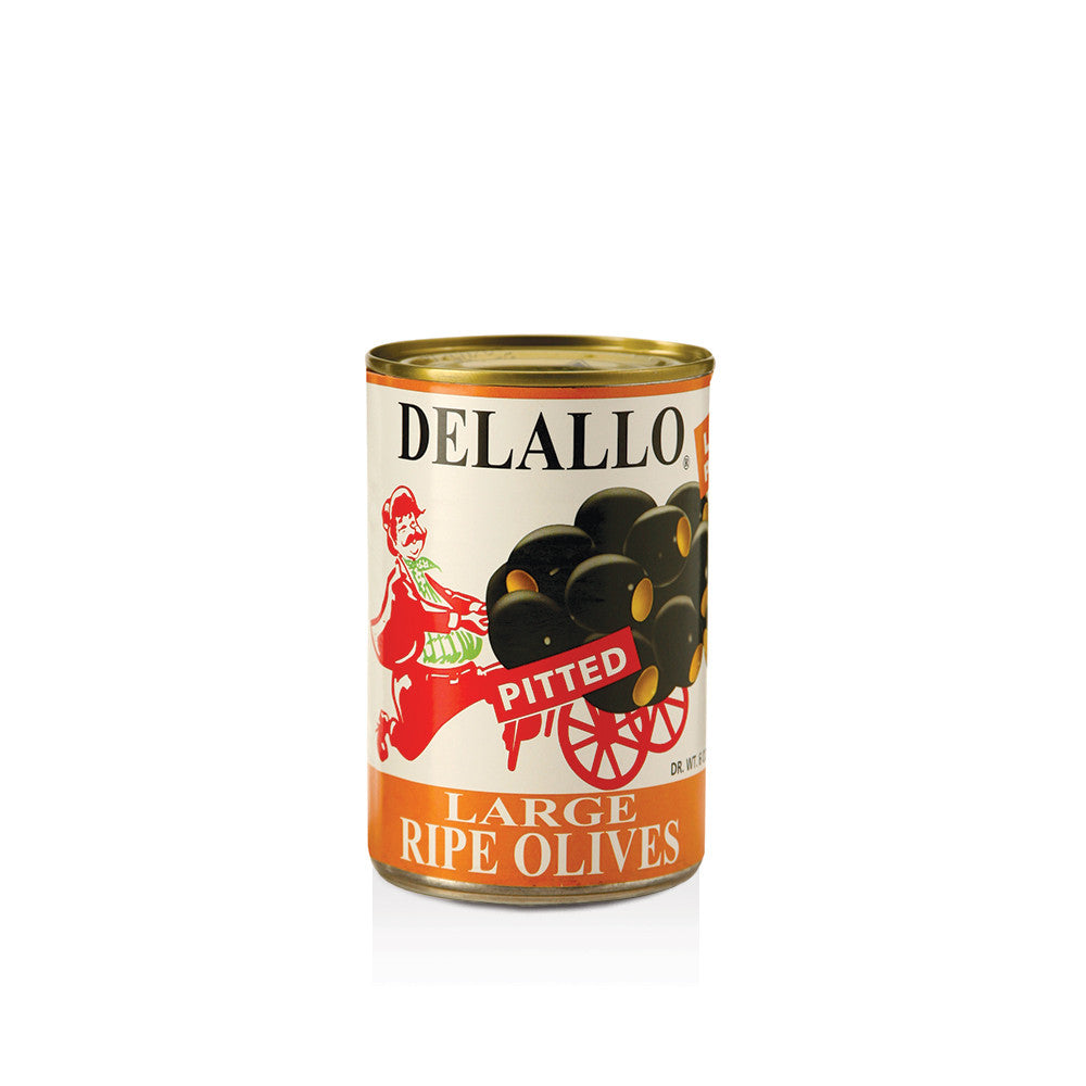 DELALLO: Olive Black Pitted Large, 6 oz
