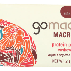GOMACRO: MacroBar Protein Paradise Cashew Caramel, 2.1 oz