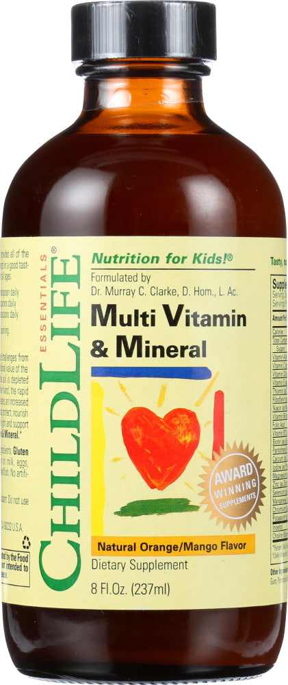 CHILDLIFE ESSENTIALS: Multi Vitamin and Mineral Natural Orange Mango Flavor, 8 oz