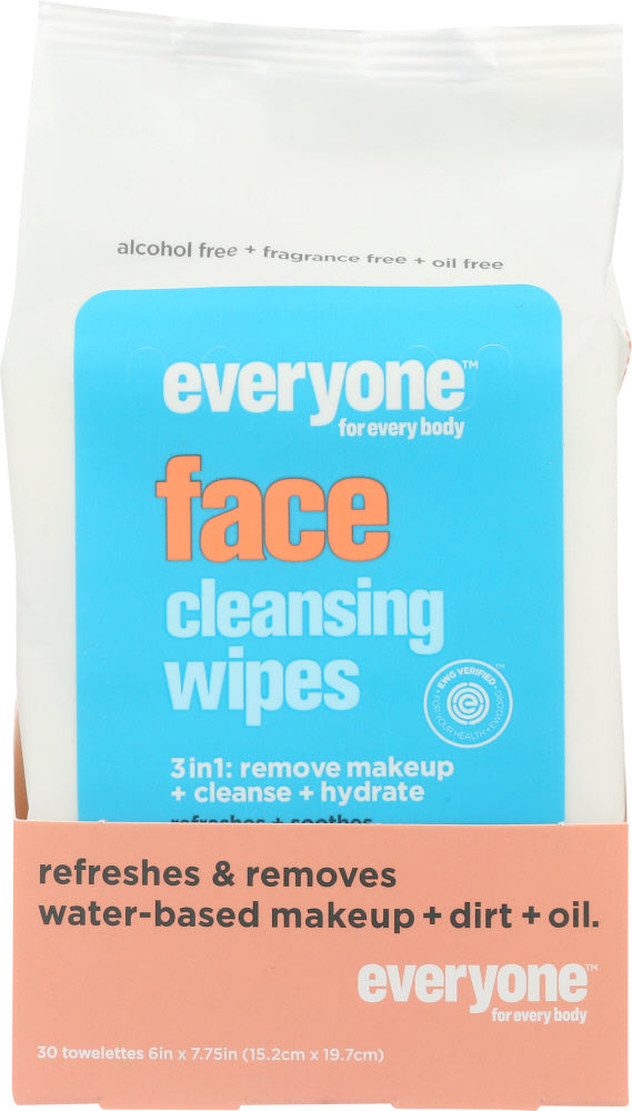 EVERYONE: Cleansing 3-in-1 Face Wipes, 30 pk