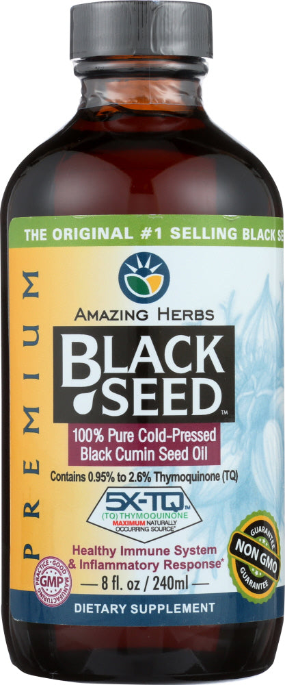 AMAZING HERBS: Black Seed Cold-Pressed Oil, 8 oz
