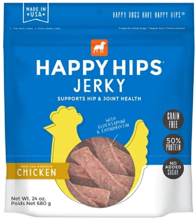 HAPPY HIPS: Dog Treat Jerky Chicken, 24 oz