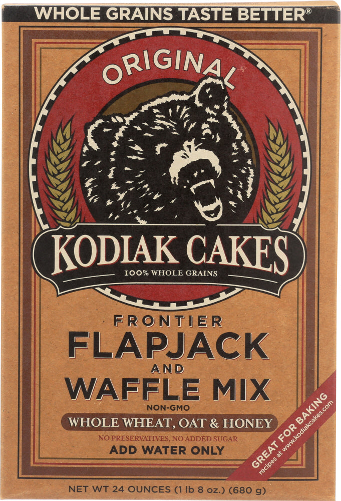 KODIAK CAKES: Frontier Flapjack and Waffle Mix Whole Wheat Oat & Honey, 24 oz