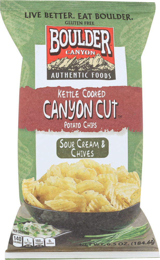 BOULDER CANYON: Chips Kettle Cooked Sour Cream & Chives, 6.5 oz