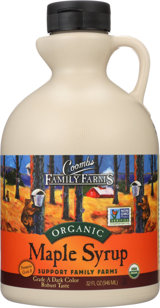 COOMBS FAMILY FARMS: Grade A Organic Maple Syrup Dark Color, 32 oz