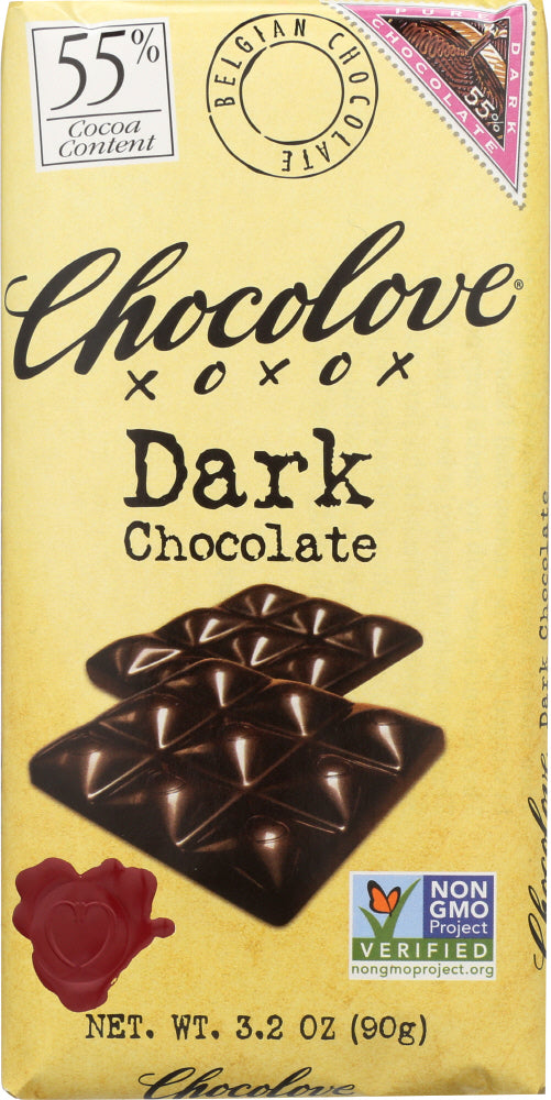 CHOCOLOVE: Dark Chocolate Bar, 3.2 oz
