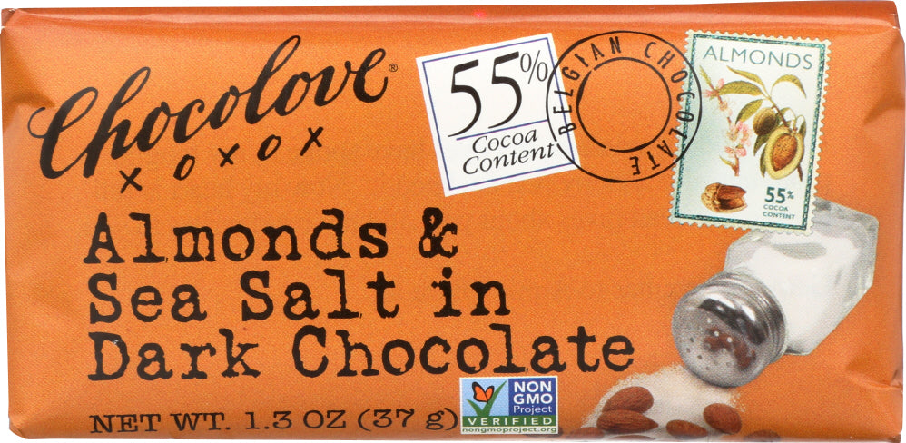 CHOCOLOVE: Almonds and Sea Salt in Dark Chocolate Mini Bar, 1.3 oz