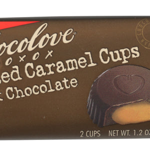 CHOCOLOVE: Salted Caramel Cups Dark Chocolate, 1.2 oz