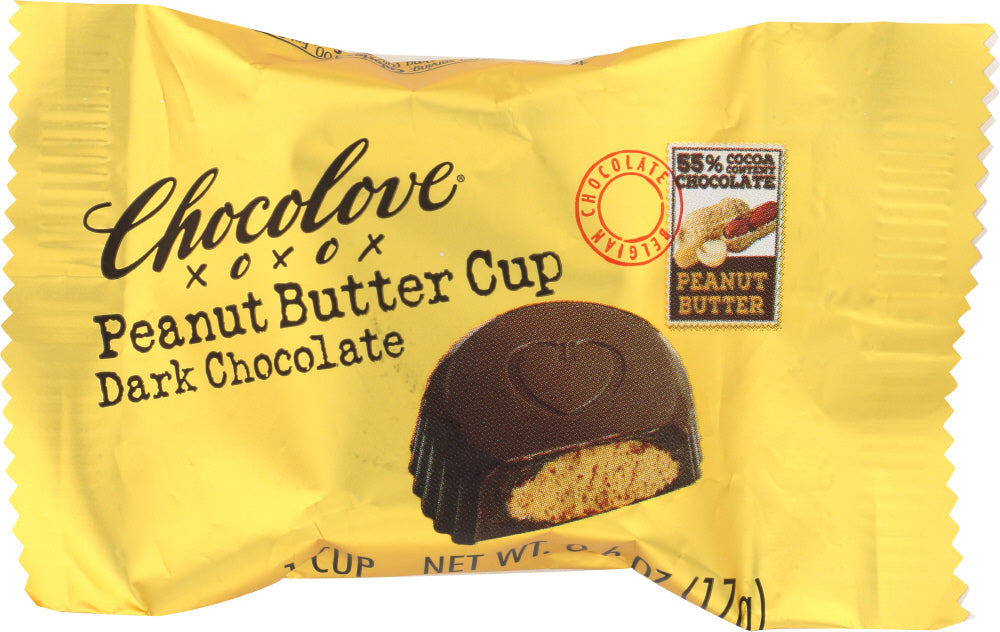 CHOCOLOVE: Peanut Butter Cups Dark Chocolate, 0.6 oz