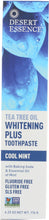 DESERT ESSENCE: Whitening Plus Toothpaste Tea Tree Oil Cool Mint, 6.25 oz