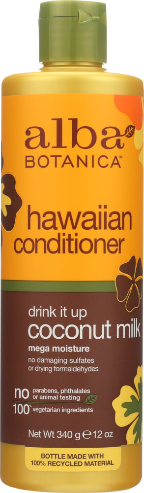 ALBA BOTANICA: Natural Hawaiian Conditioner Drink It up Coconut Milk, 12 oz
