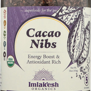IMLAKESH ORGANICS: Cacao Nibs Organic, 16 oz