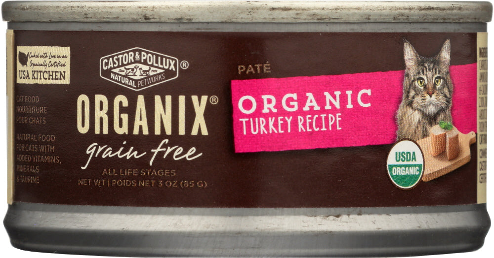 CASTOR & POLLUX: Cat Food Can Organic Turkey Pate, 3 oz