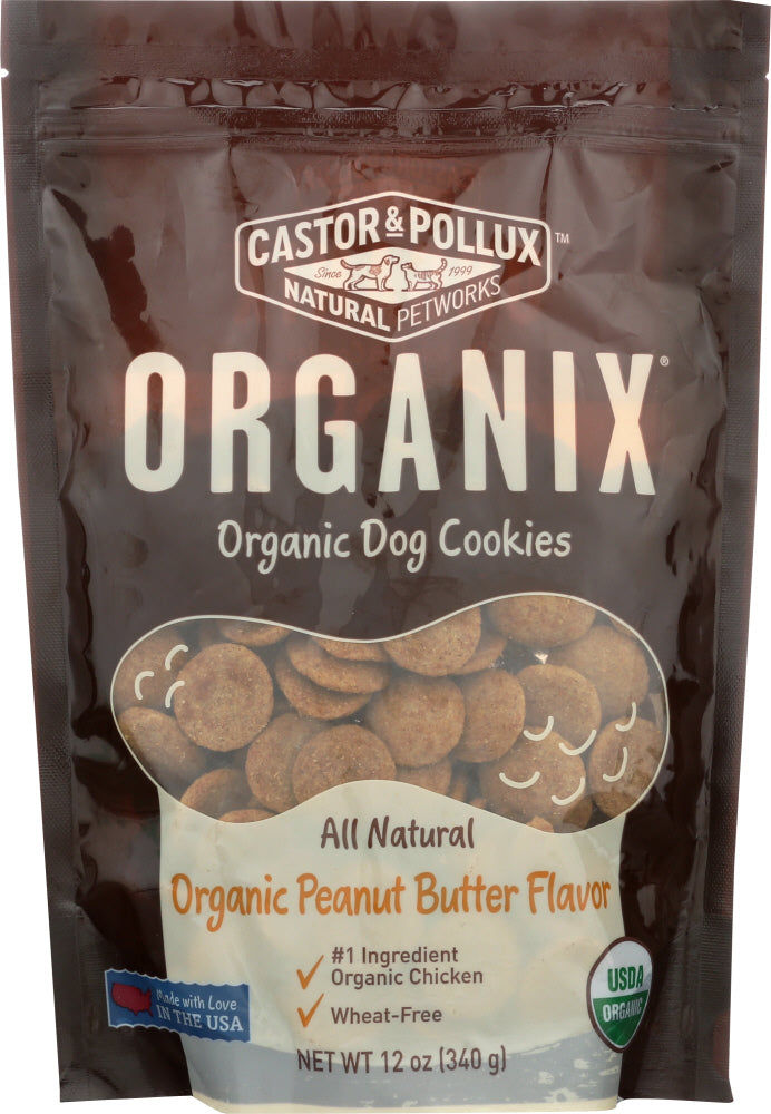 CASTOR & POLLUX: Organic Dog Cookies Peanut Butter, 12 oz