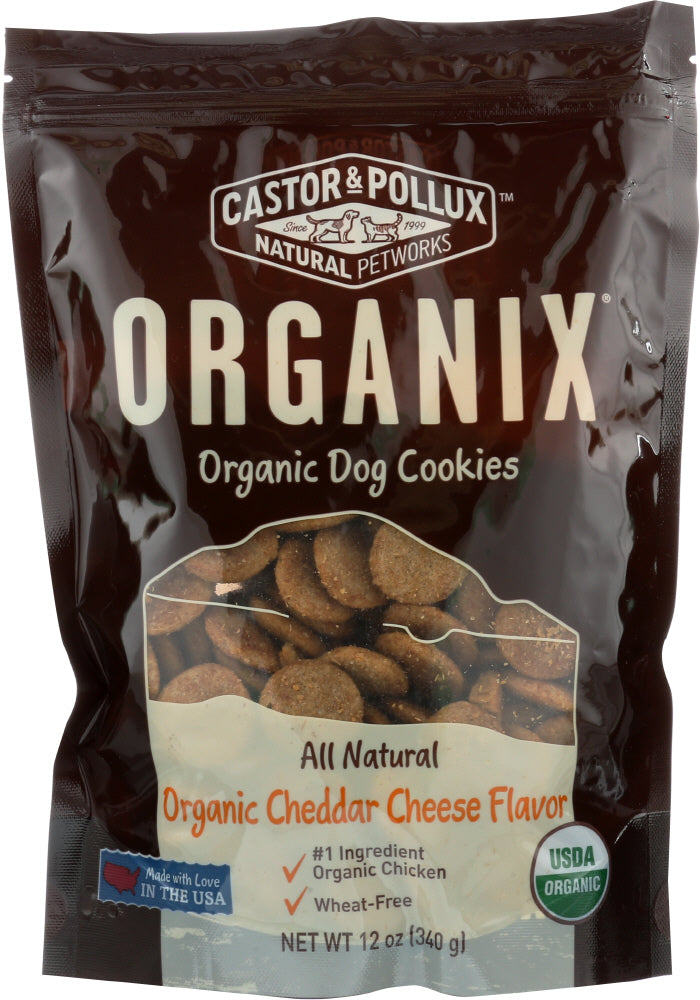 CASTOR & POLLUX: Organic Dog Cookies Cheddar Cheese Flavor, 12 oz