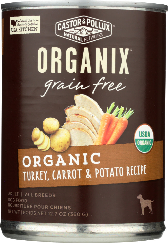 CASTOR & POLLUX: Organix Grain Free Turkey with Carrot & Potato Canned Dog Food, 12.7 oz