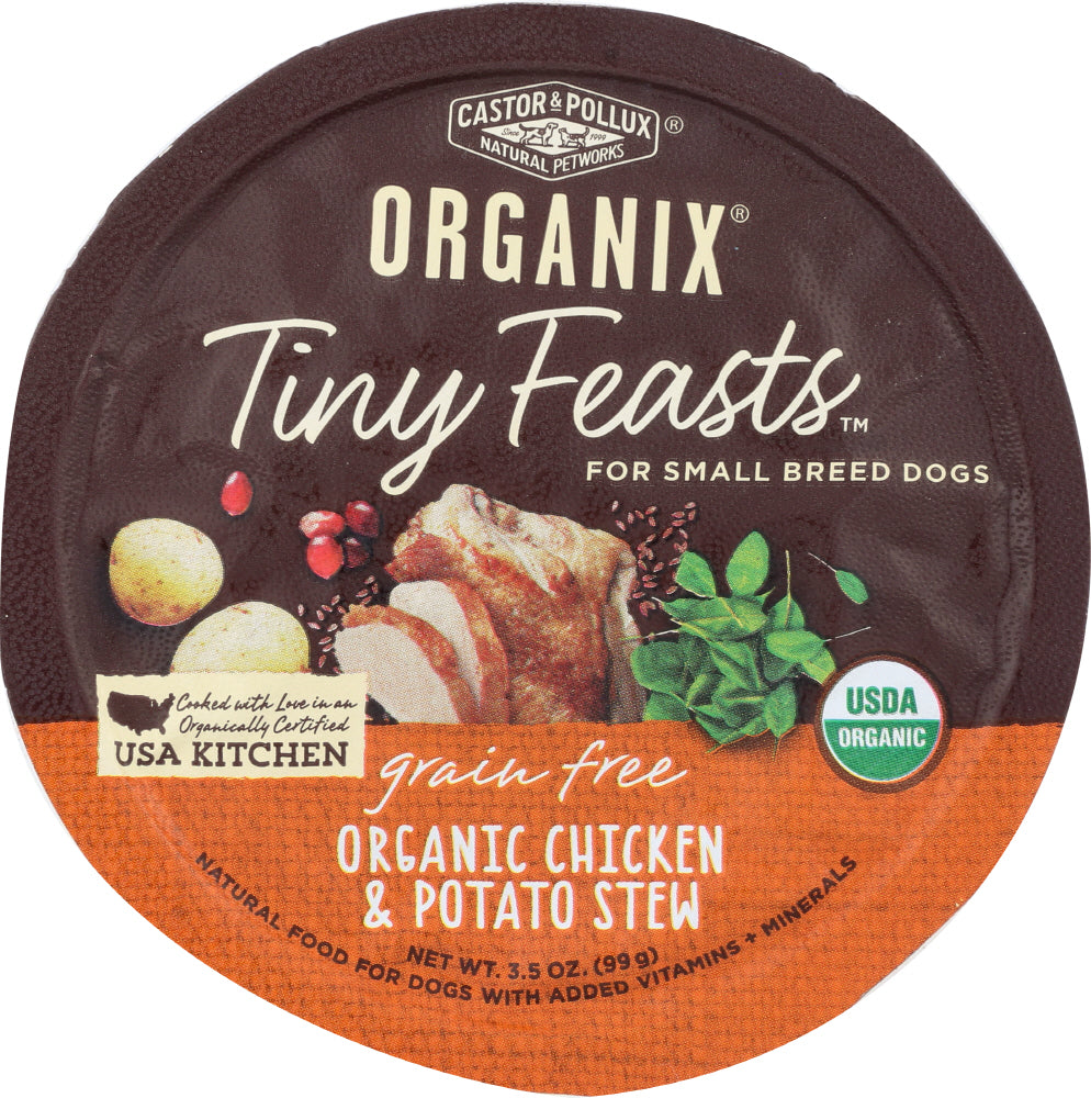 CASTOR & POLLUX: Organix Tiny Feasts Grain Free Organic Chicken & Potato Stew 3.5 Oz