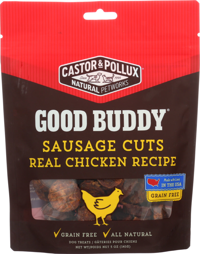 CASTOR & POLLUX: Dog Treat Good Buddy Sausage Cut Chicken, 5 oz