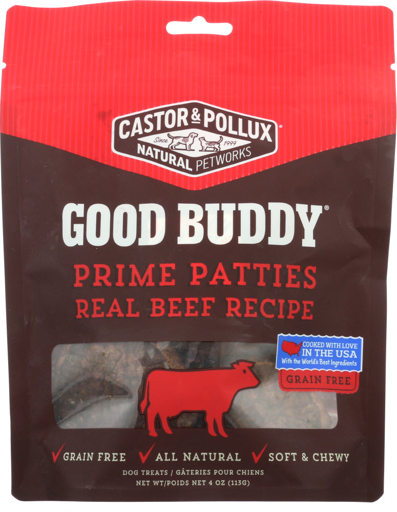 CASTOR & POLLUX: Good Buddy Prime Patties Dog Treats Real Beef Recipe 4 Oz