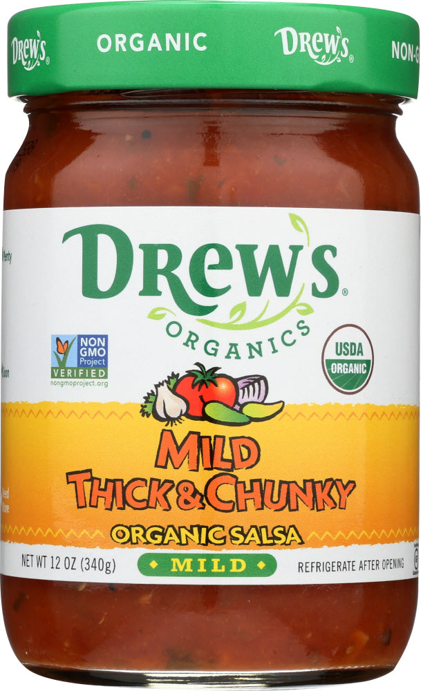 DREW'S: Organic Thick & Chunky Salsa Mild, 12 oz