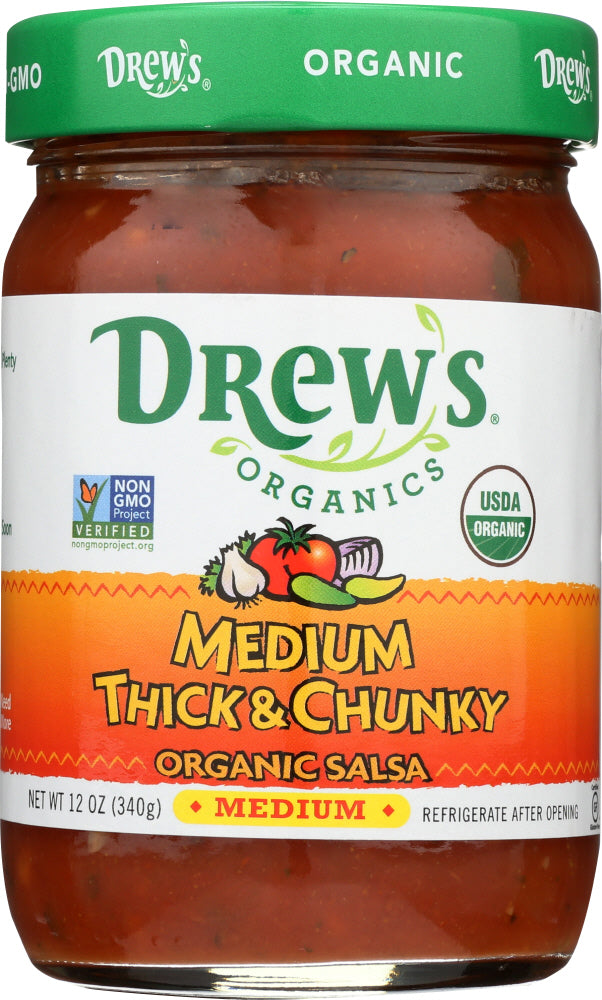 DREW'S: Organic Thick & Chunky Medium Salsa, 12 oz