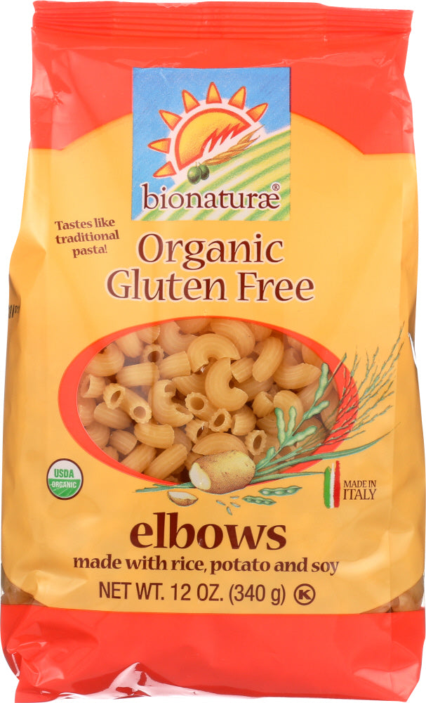 BIONATURAE: Organic Pasta Elbows Gluten Free, 12 oz